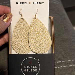 New Nickel & Suede, medium, Rare,  ‘Metallic Gold’ Earrings